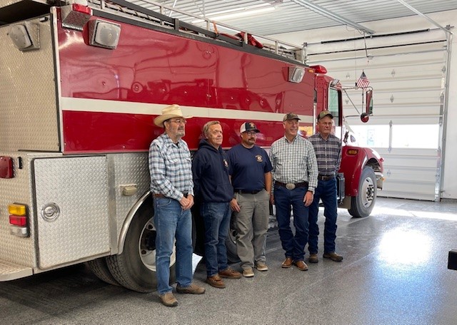 Valley Fire District Personnel with Montana Governor Greg Gianforte October 18, 2024